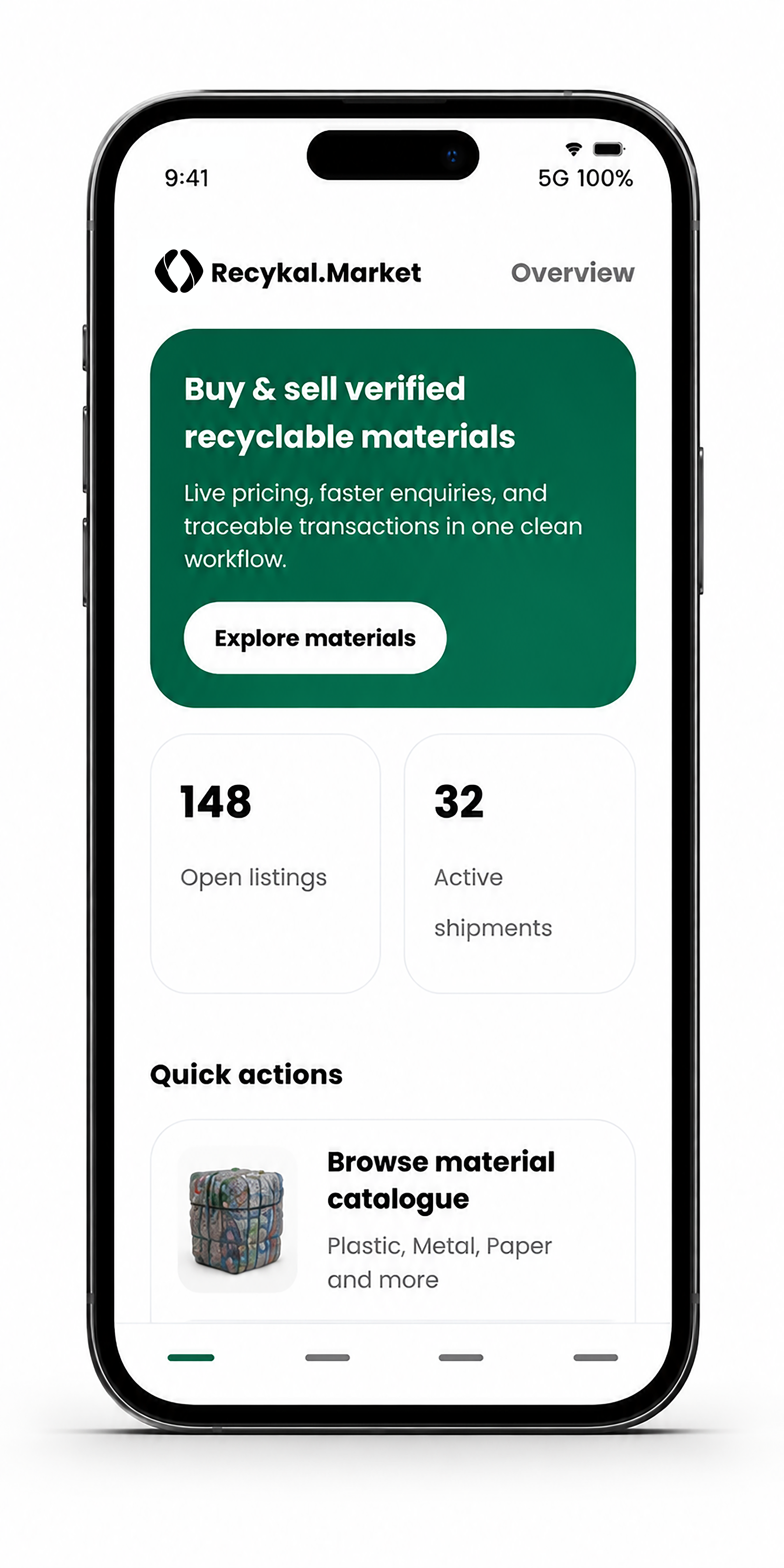 Recykal.Market seller app on mobile